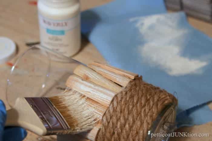 it only takes a few seconds to dry brush a piece of home decor