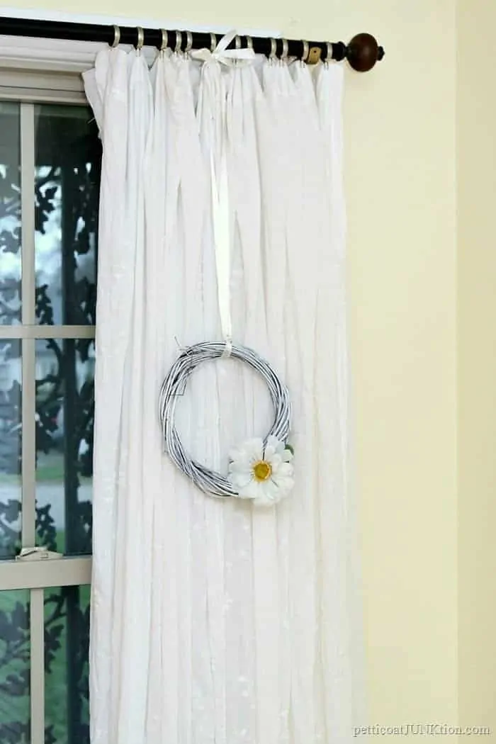 white wreath dollar store craft