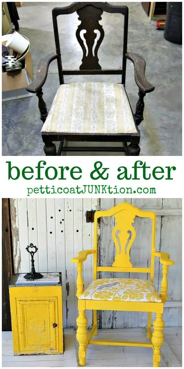 Paint A Yellow Dining Room Chair, perfect chair makeover