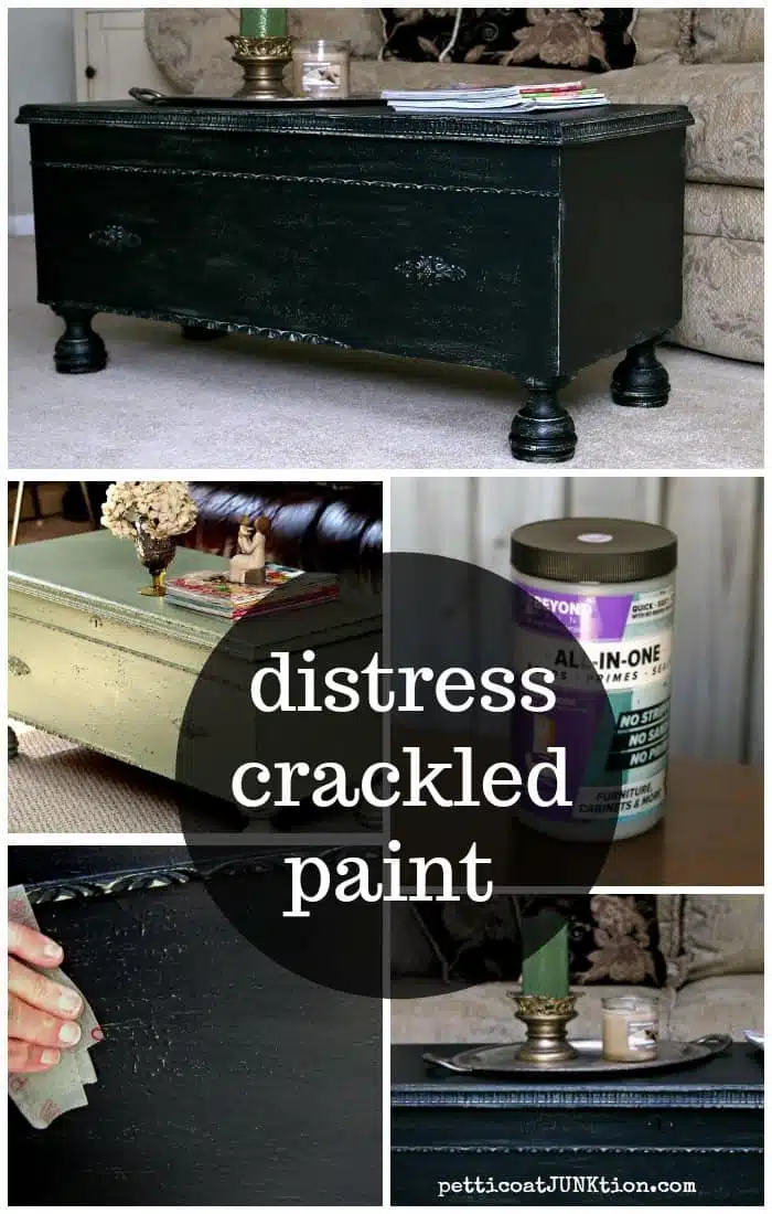 distressing crackle paint project by Petticoat Junktion