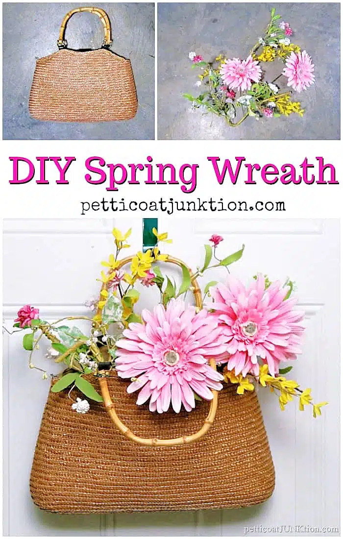 make a DIY Spring Purse Wreath