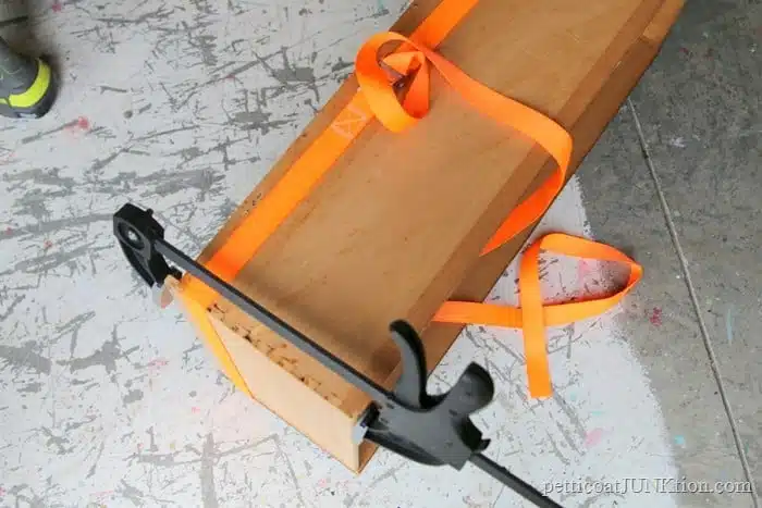 repair furniture drawers with wood glue and clamps
