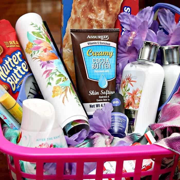 basket filled with goodies for your friends