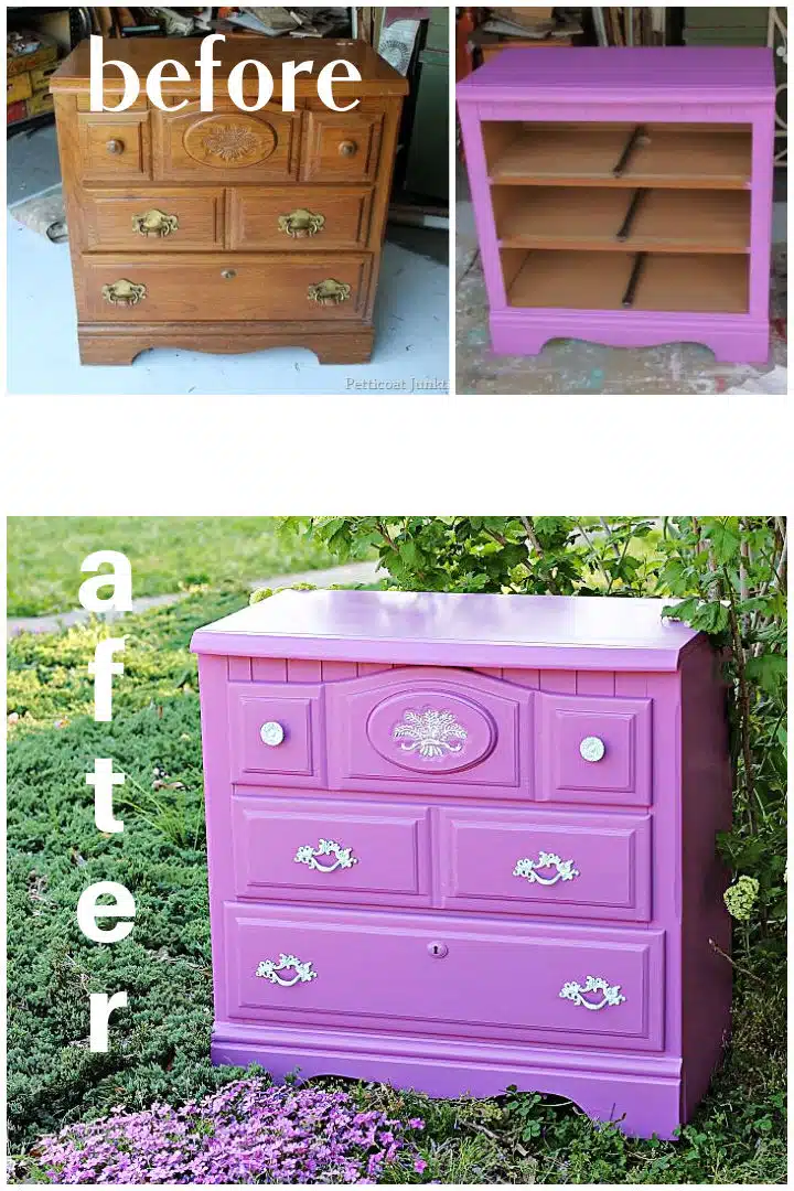 before and after painted furniture