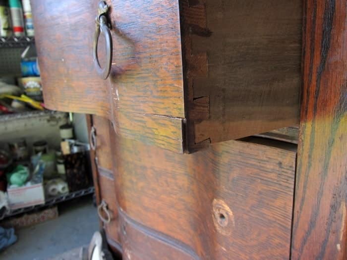 peeling veneer needs repair on antique furniture