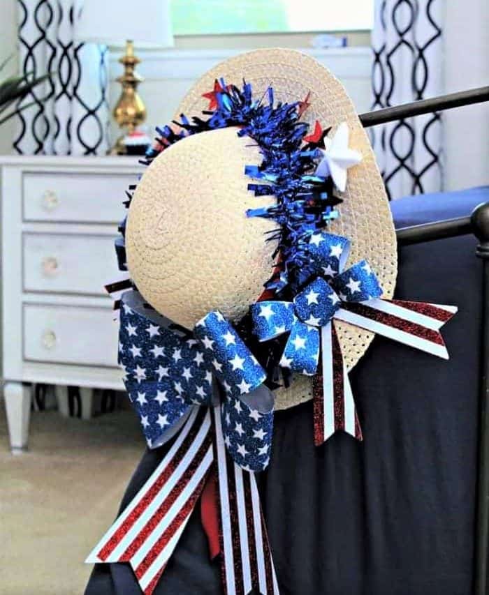 red white and blue hat wreath