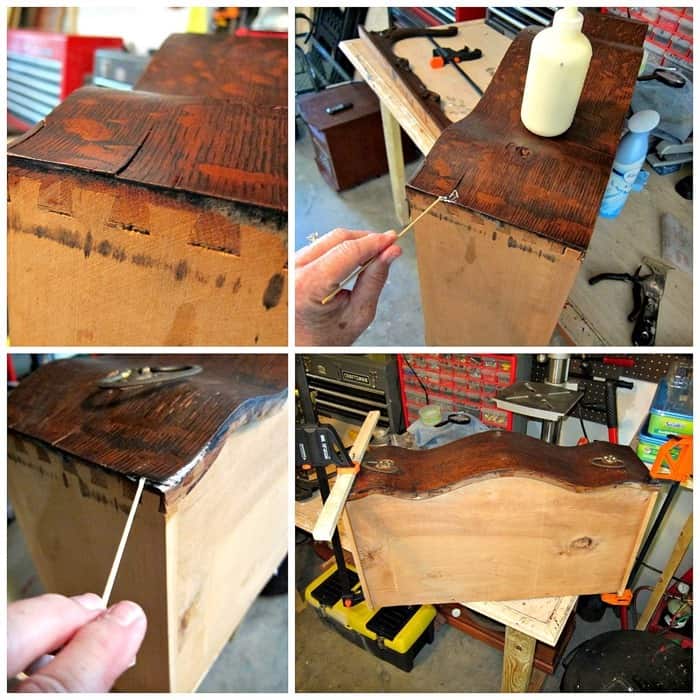 repairing peeling veneer on antique furniture