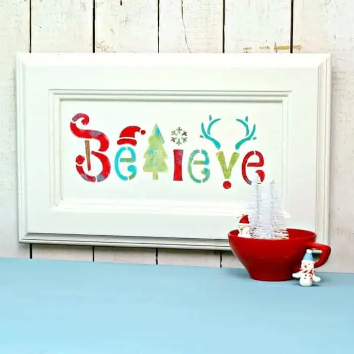 Stenciled Christmas Wall Decor