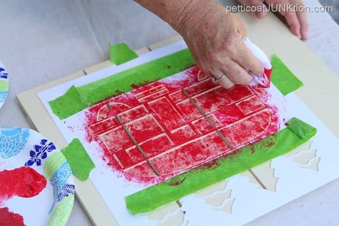 use a dry rag instead of stencil brush for stenciling