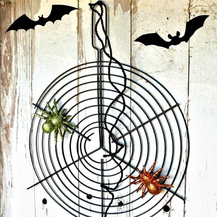 Spider Web made from a recycled grill grate Fall Decorating Ideas