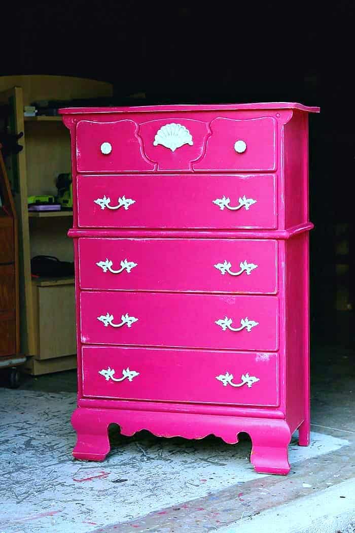 Distressed Layered Latex Paint, Furniture Makeover Before And After