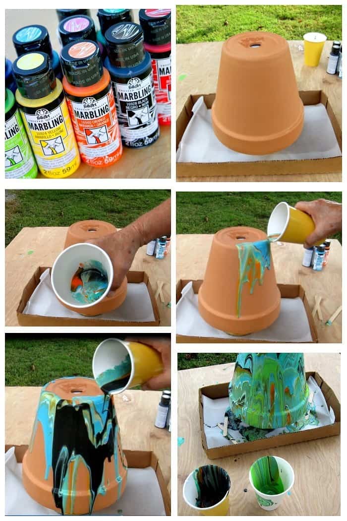 How to faux marble a terra cotta pot