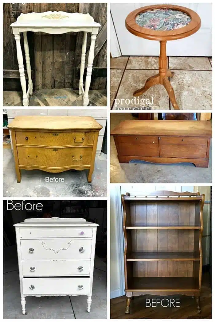 Furniture Fixer Uppers October 2018 before project makeovers