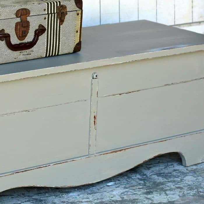 Distressed Paint Hides Furniture Flaws, Painting Dresser To Look Like Luggage