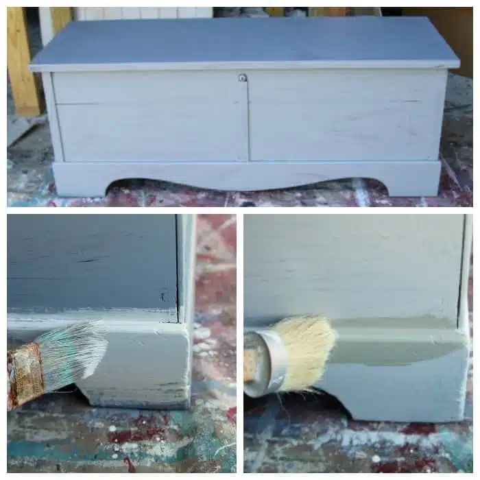 painting and priming a lane cedar chest