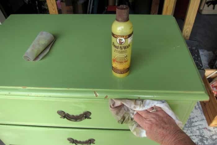 sanding bad areas on painted furniture