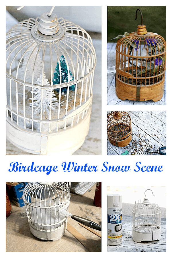 Decorative Birdcage With A Fake Bird Inside Embellishing The