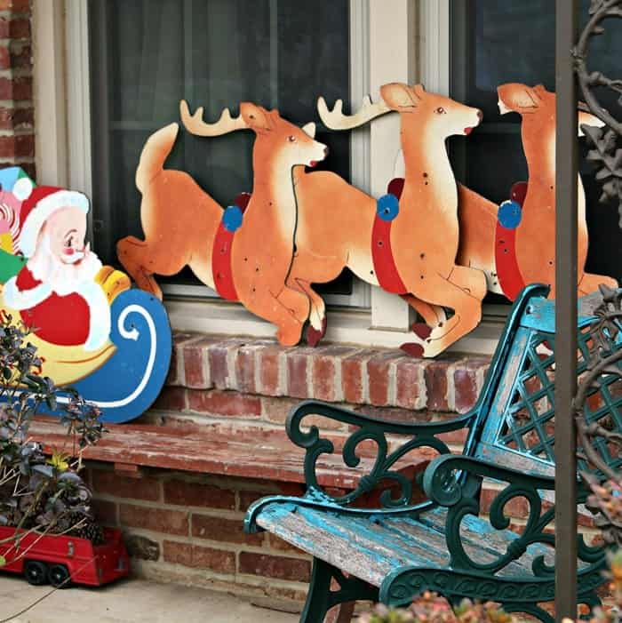 Homemade Santa and his Sleigh with Reindeer found at the Nashville Flea Market
