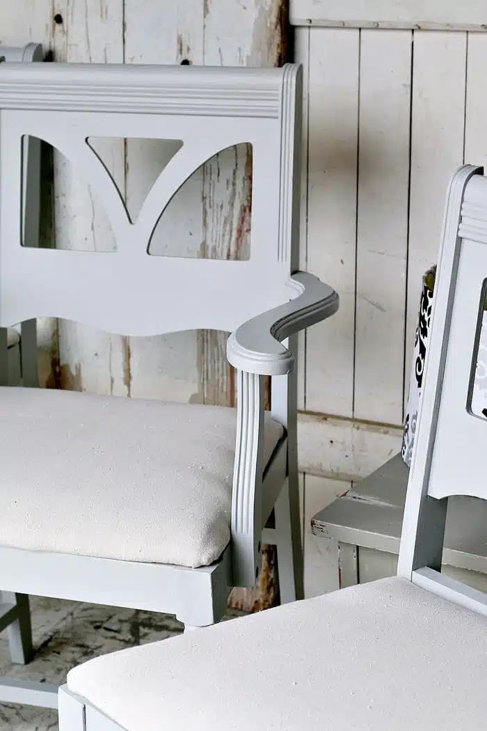 The Sweetest Soft Gray Paint Color For Dining Chairs Makeover