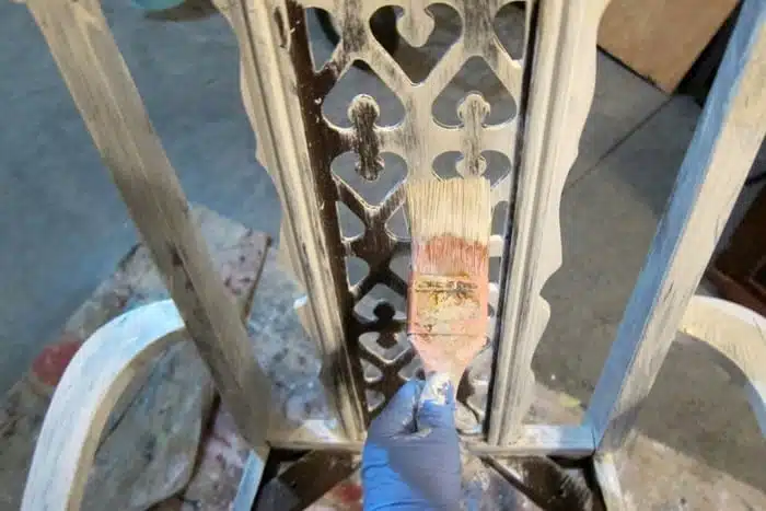 painting details on dining room chairs