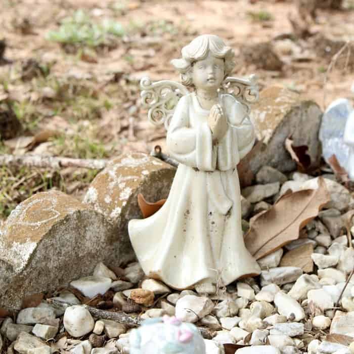 Alzheimer's story , small angel statue at Old Owen Cemetery Griffith Springs Community Arkansas