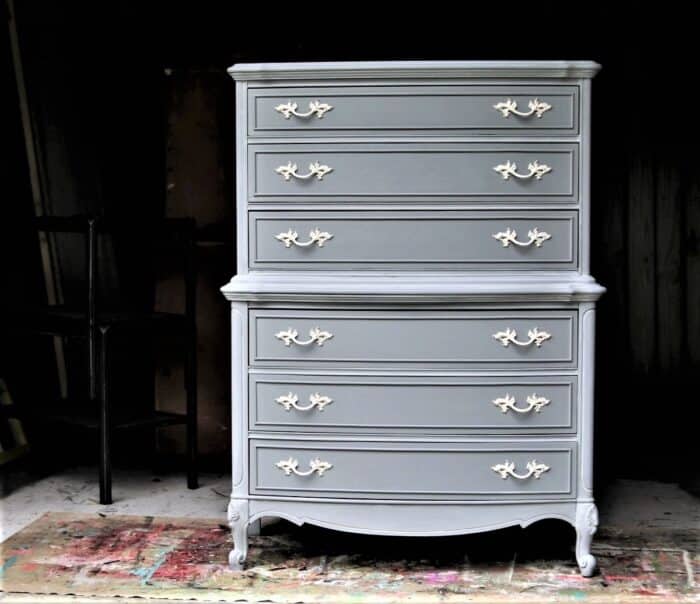 How To Paint A Dresser two shades of gray