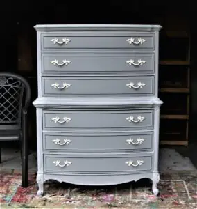 How To Paint A Two Tone Gray Chest Of Drawers