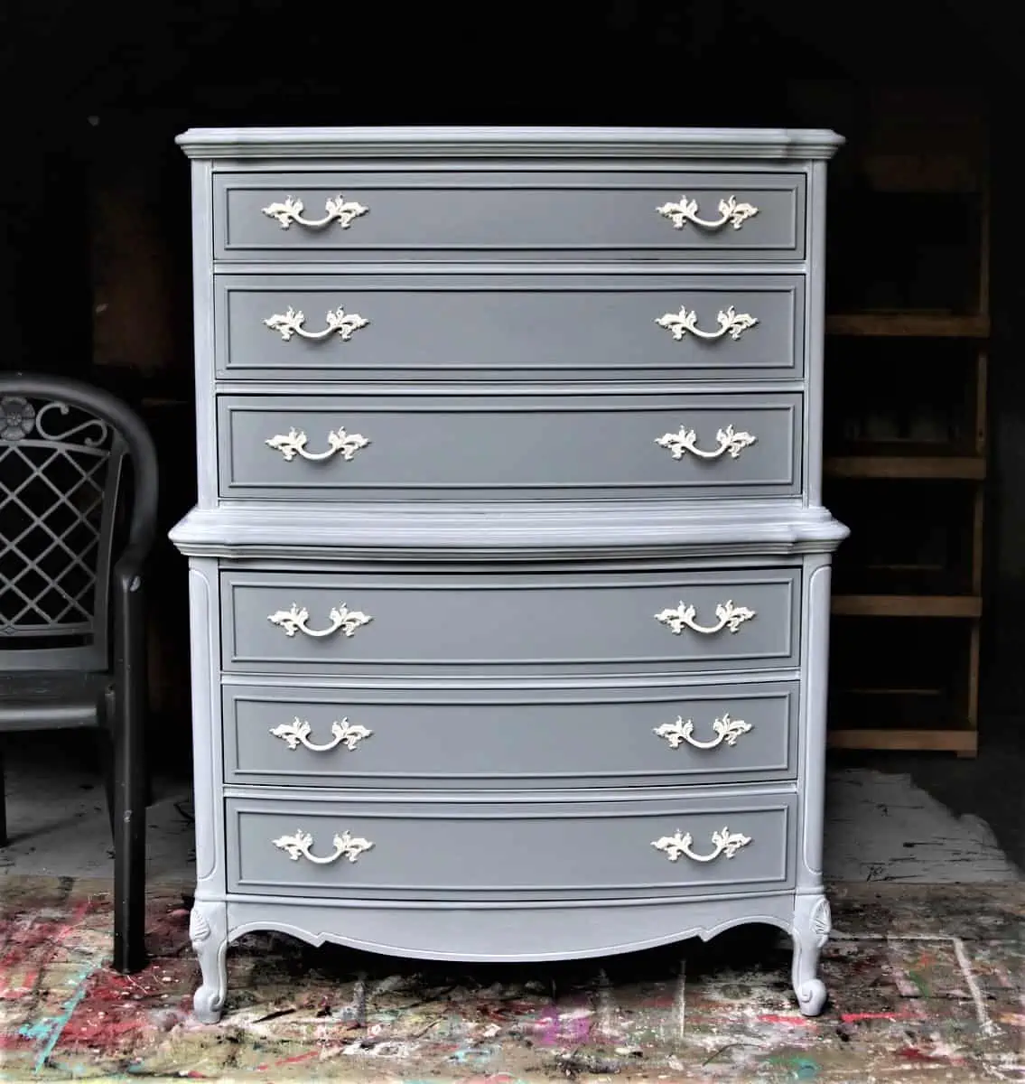 How To Paint A Chest Of Drawers Two Tone Gray