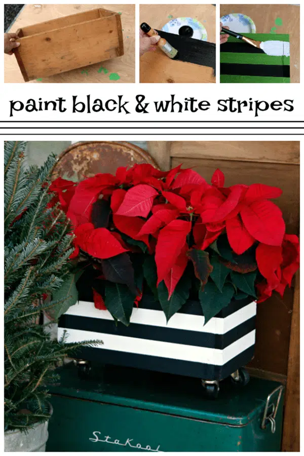 paint black and white stripes on wood