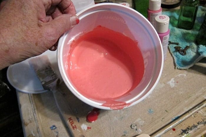 custom mix of colors to make coral color paint