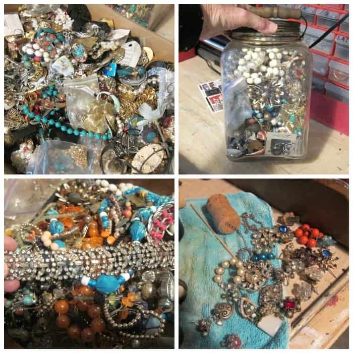 How To Decorate Glass Bottles And Jars With Old Jewelry - Petticoat ...