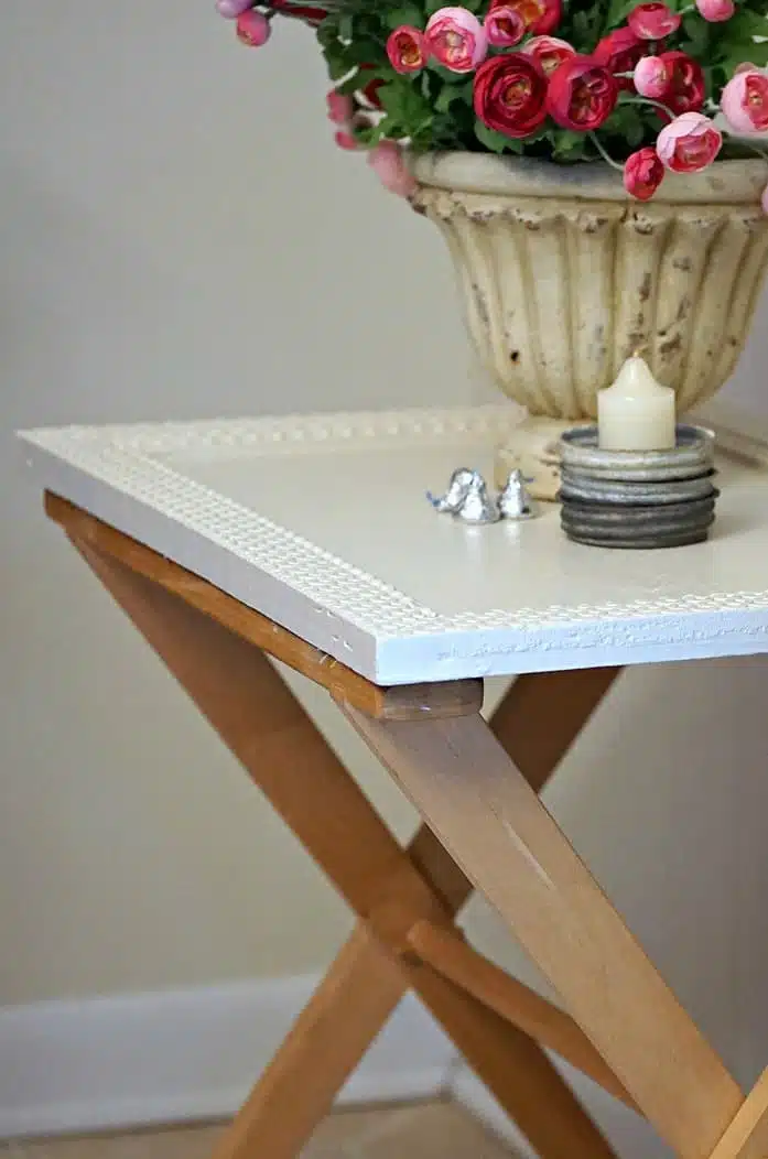 Antique Frame Top Turns A Folding Tray Table Stand Into A Unique Table