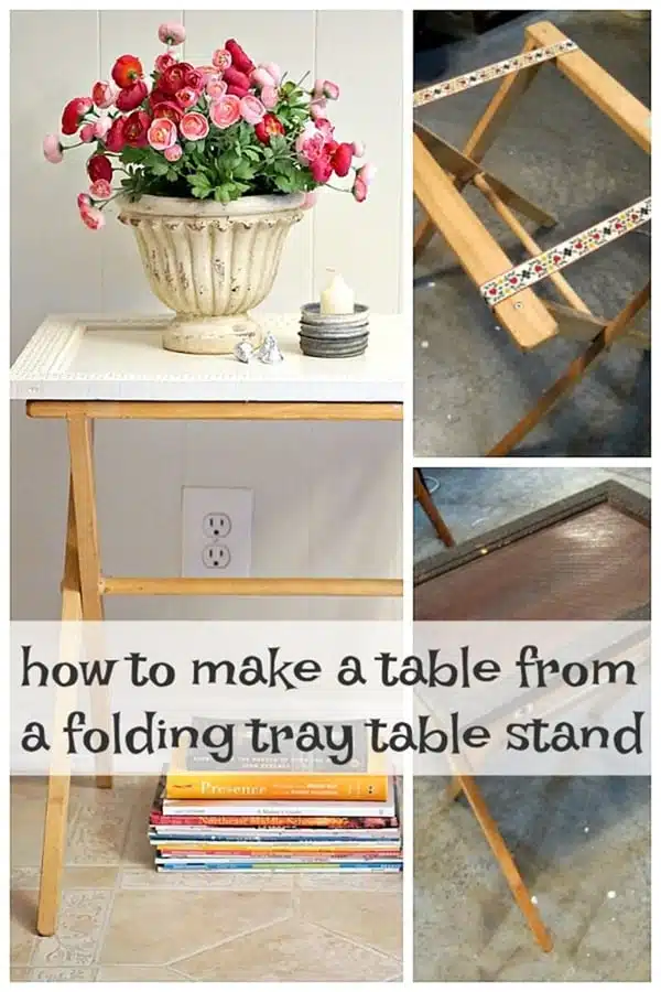how to make a table from a folding tray table stand