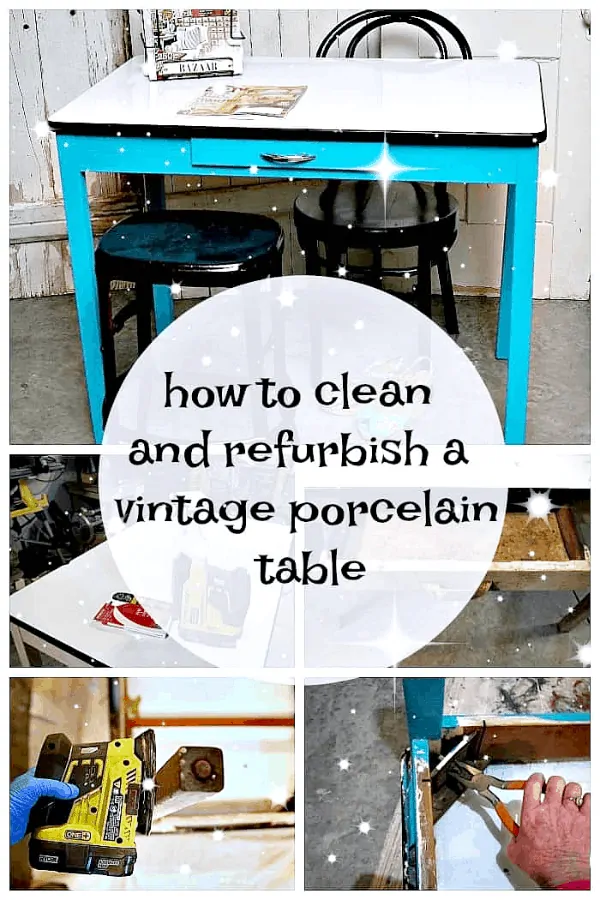 how to refresh a vintage porcelain enamel table top