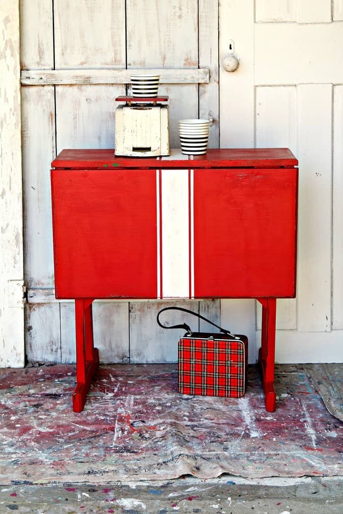 Paint White Grain Sack Stripes On Furniture - Petticoat Junktion