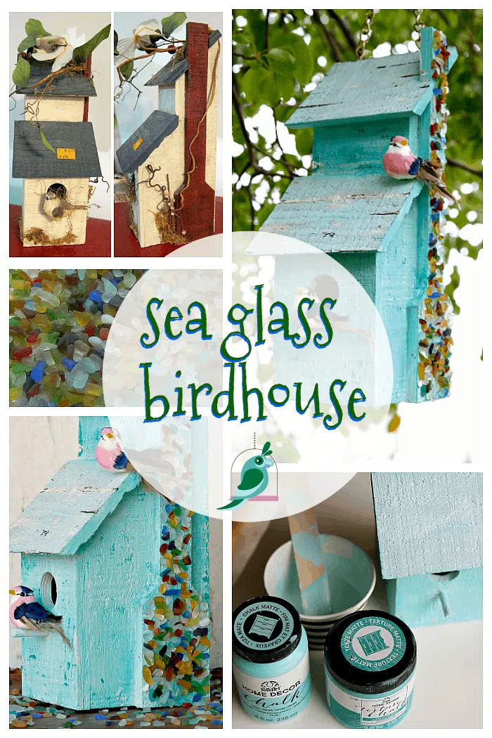 Sea Glass Birdhouse project using Mod Podge Ultra
