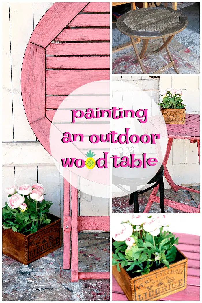 painting an outdoor wood table
