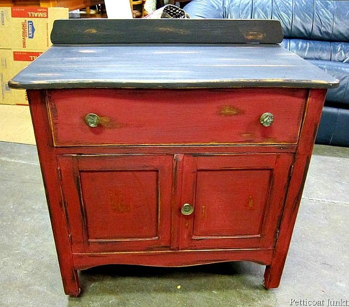 two tone red and black furniture