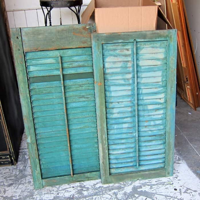 vintage turquoise and green shutters