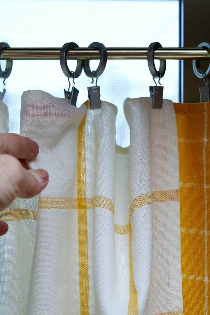 hang IKEA dish towels as curtains
