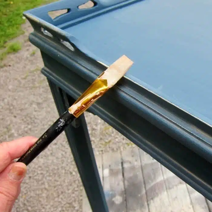 how to apply white wax to furniture edges and details