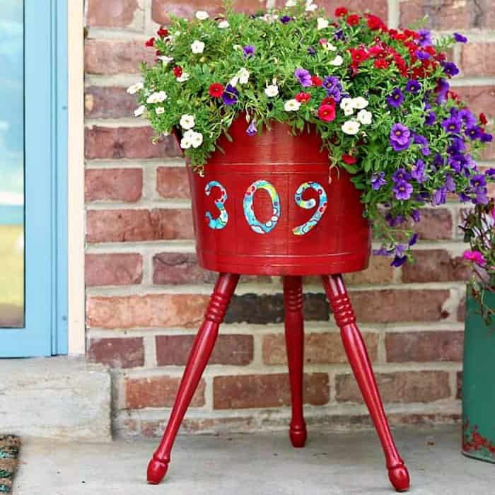 mod podge decoupage outdoor wood planter