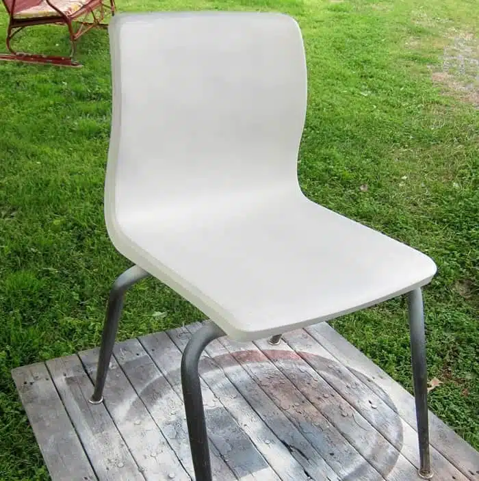 school chair spray painted white