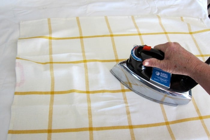 steam iron wrinkles out of dish towels