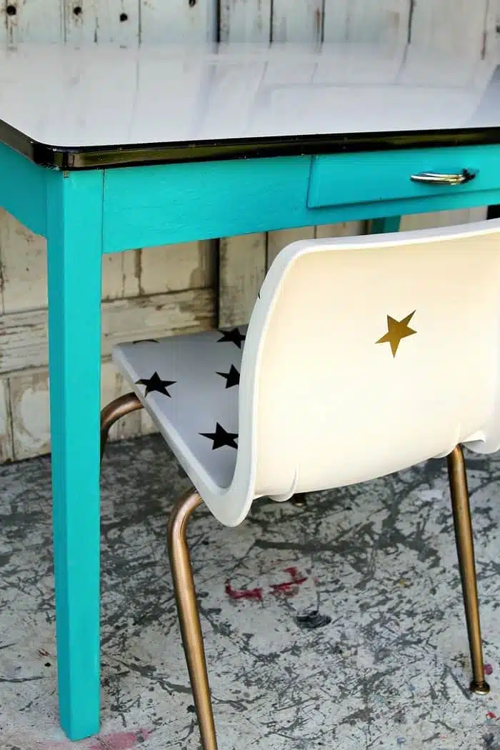white chair with gold stars