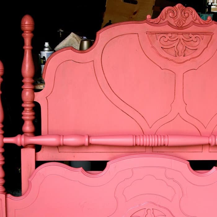 waxed and antiqued headboard and footboard painted only