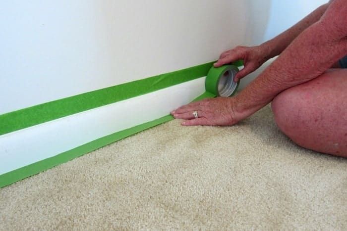 FrogTape used to protect carpet when painting wall molding FrogTape used to protect carpet when painting wall molding