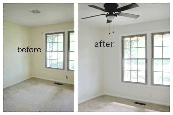 before and after painting bedroom walls