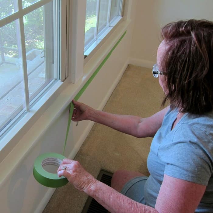 how to use FrogTape when painting wall trim and window trim