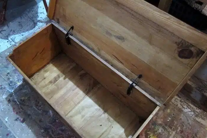 inexpensive wood trunk made in Mexico